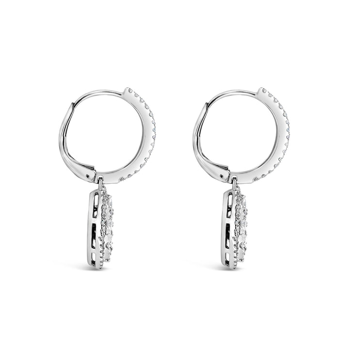 18K White Gold 1.14 CTW Diamond Drop Earrings