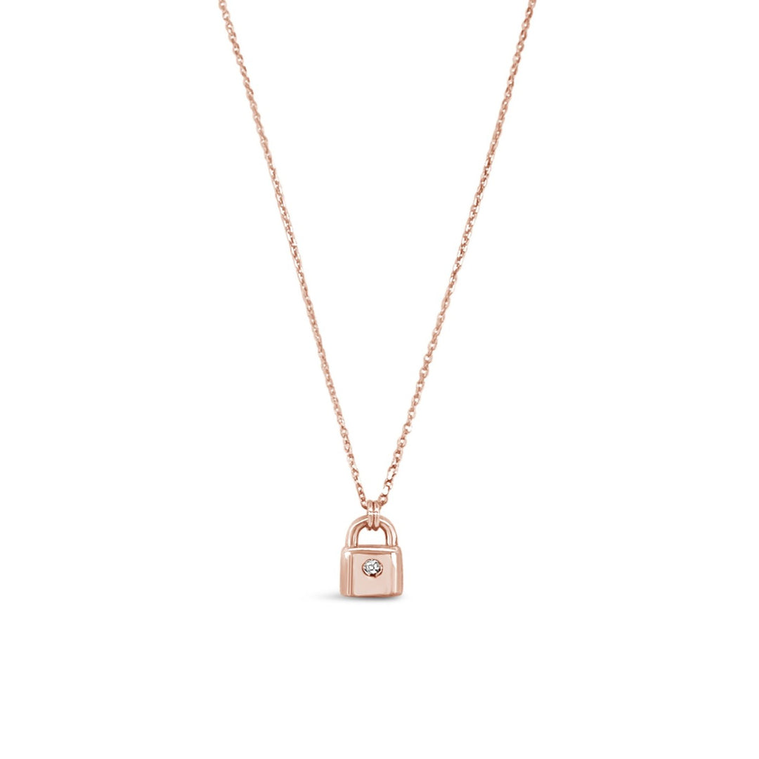 18K Rose Gold and 0.01ct Diamond Love Locket Necklace