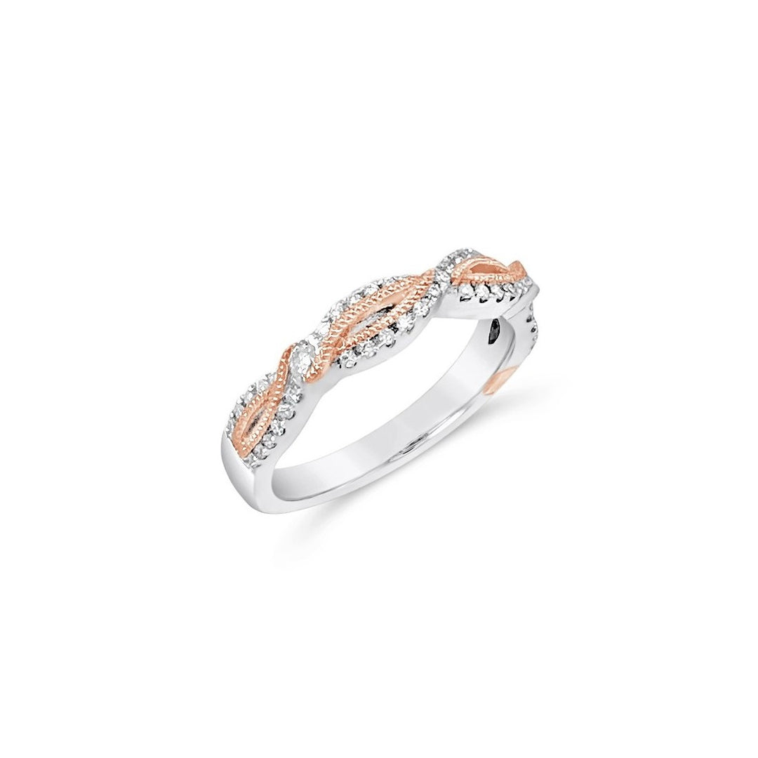 14K Rose & White Gold .26 CTW Diamond Infinity Band