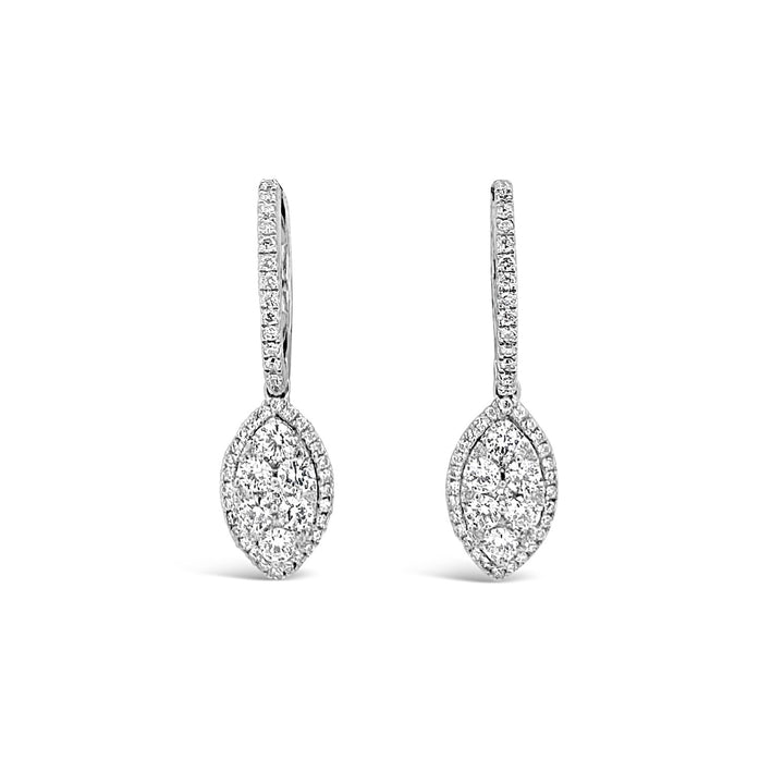 18K White Gold 1.14 CTW Diamond Drop Earrings