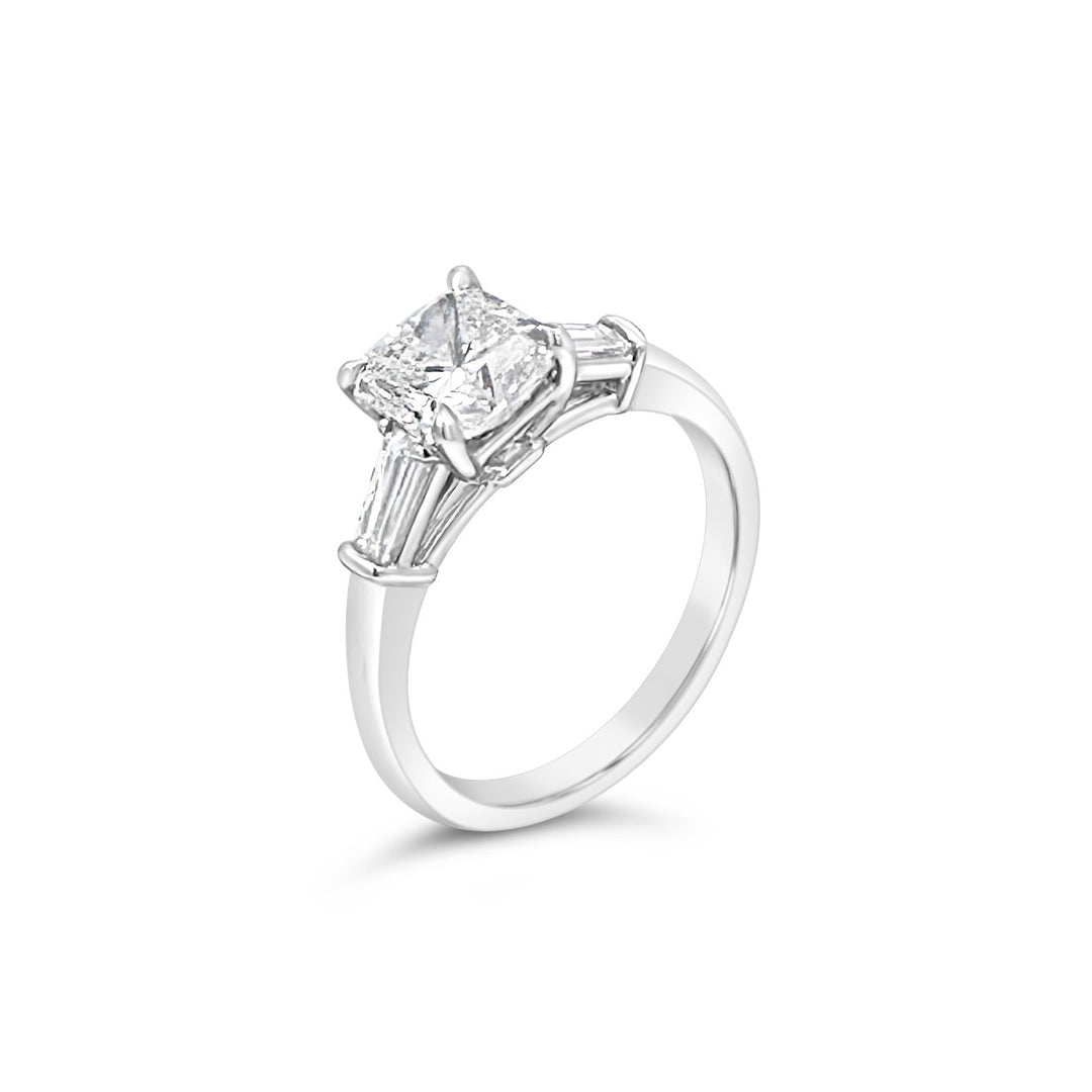 Platinum 1.51ct Radiant Cut Diamond Engagement Ring