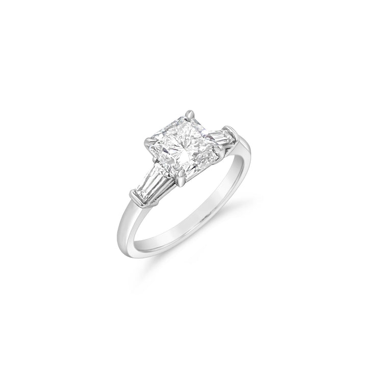 Platinum 1.51ct Radiant Cut Diamond Engagement Ring