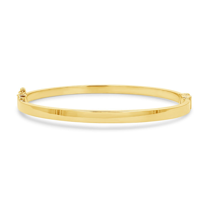 14K Yellow Gold Flat Oval Bangle