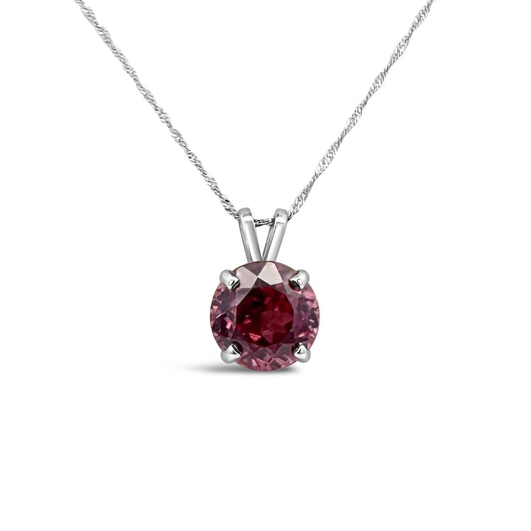 14K White Gold 6.01 Carat Rose Zircon Pendant