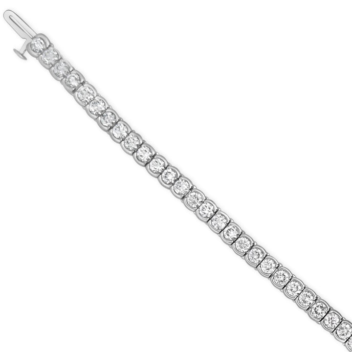 14K White Gold 6.00ctw Diamond Open-bezel Bracelet