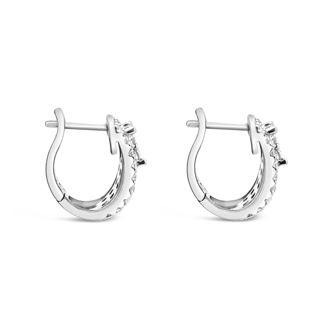 18K White Gold Brown Diamond Hoop Earrings