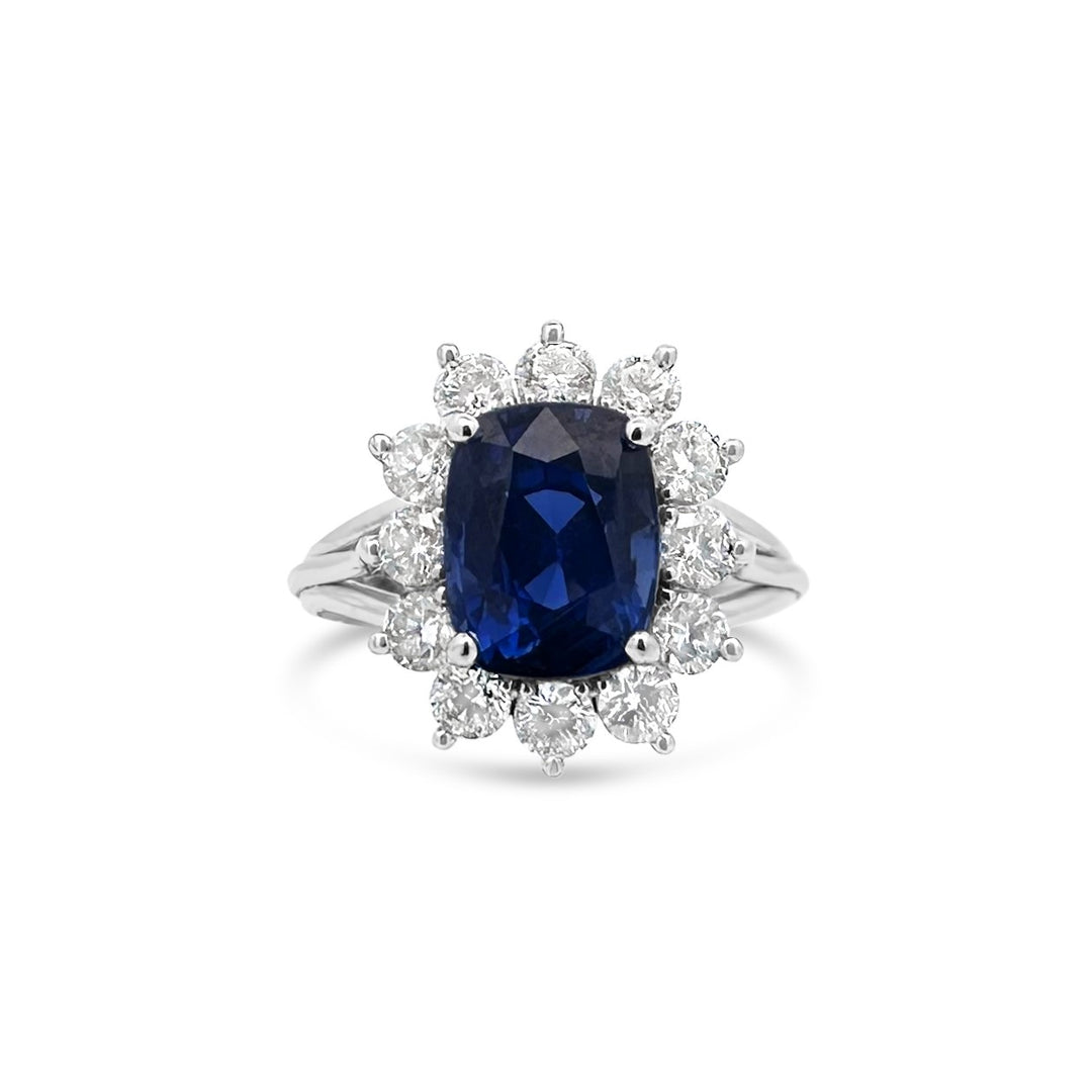 Platinum 4.03 CTW Sapphire Estate Ring