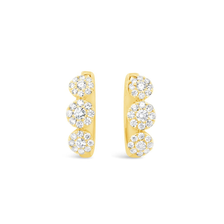 14K Yellow Gold .75CTW Diamond Bubble Earrings