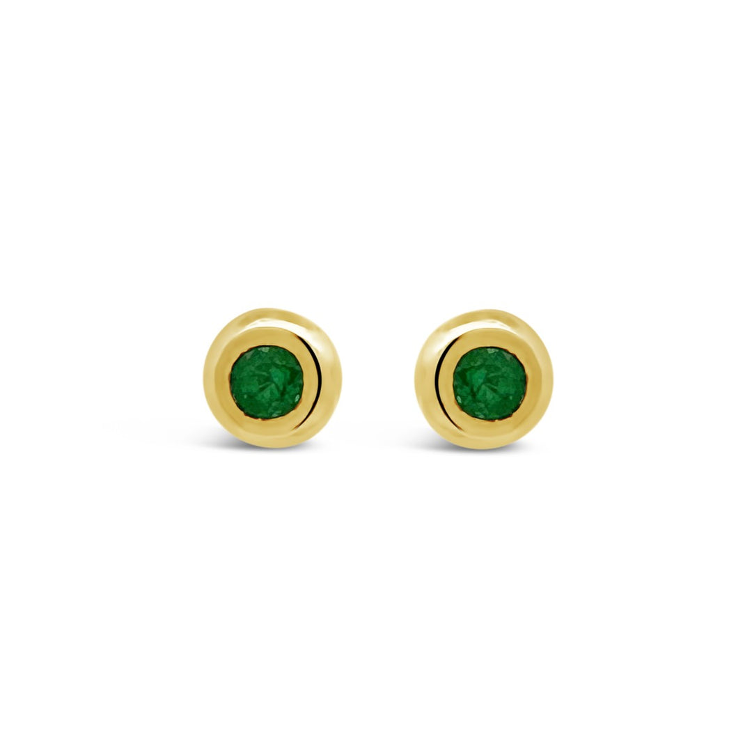 18K Yellow Gold .78 CTW Emerald Earrings