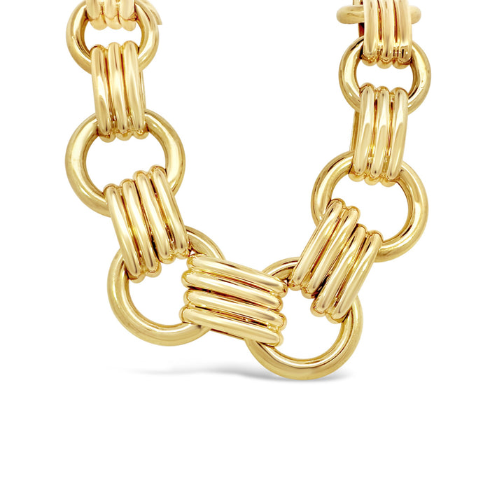 18K Yellow Gold Open Link Estate Gold Necklace