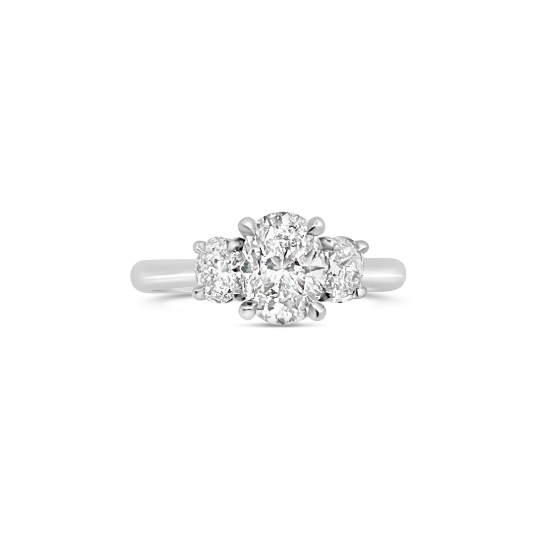 Platinum 1.02ct Diamond and .40ctw Side Diamond Engagement Ring