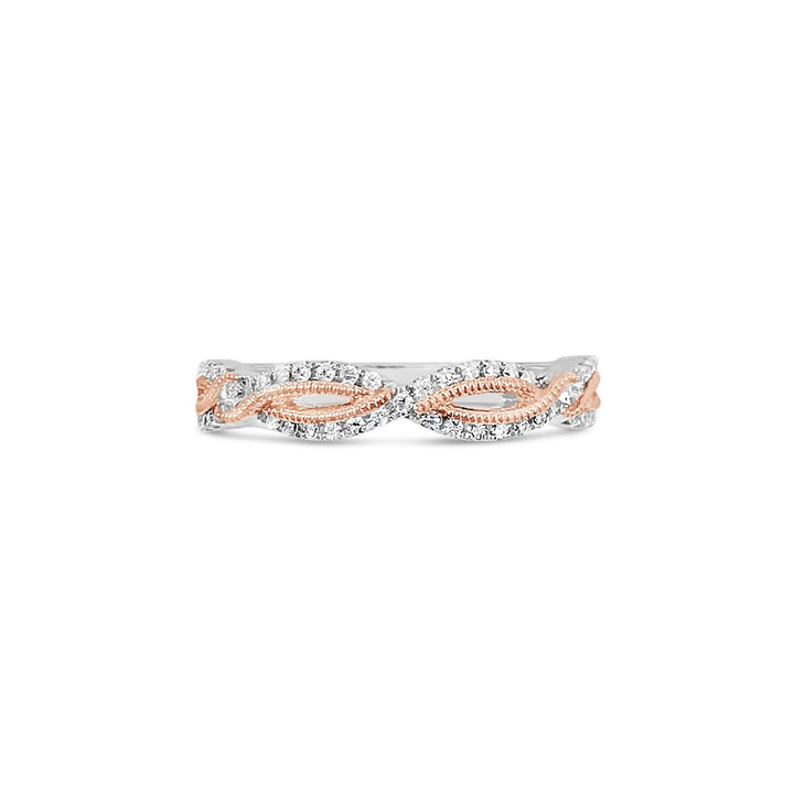 14K Rose & White Gold .26 CTW Diamond Infinity Band