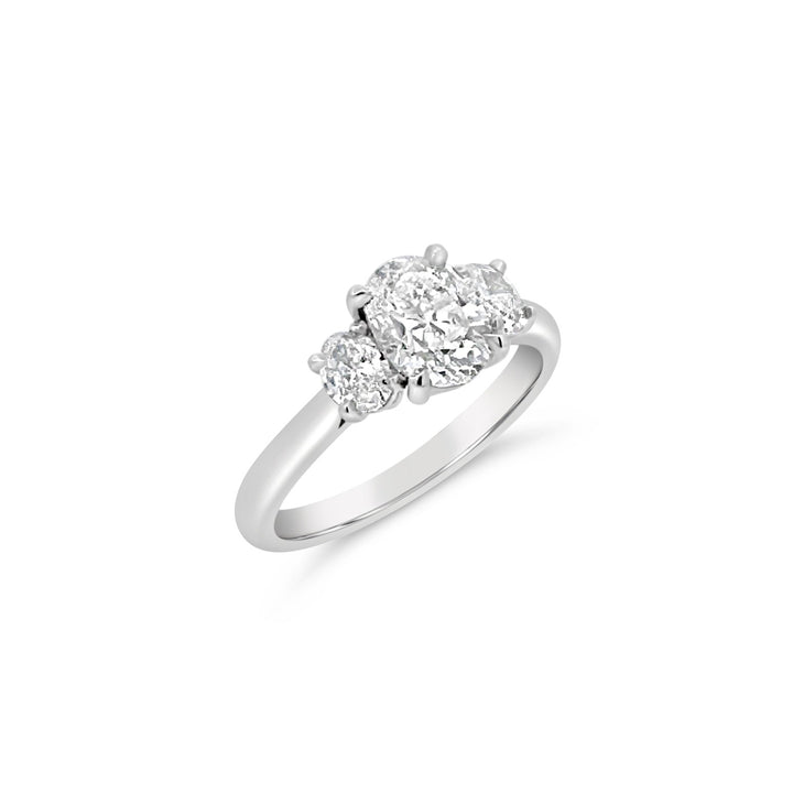 Platinum 1.02ct Diamond and .40ctw Side Diamond Engagement Ring