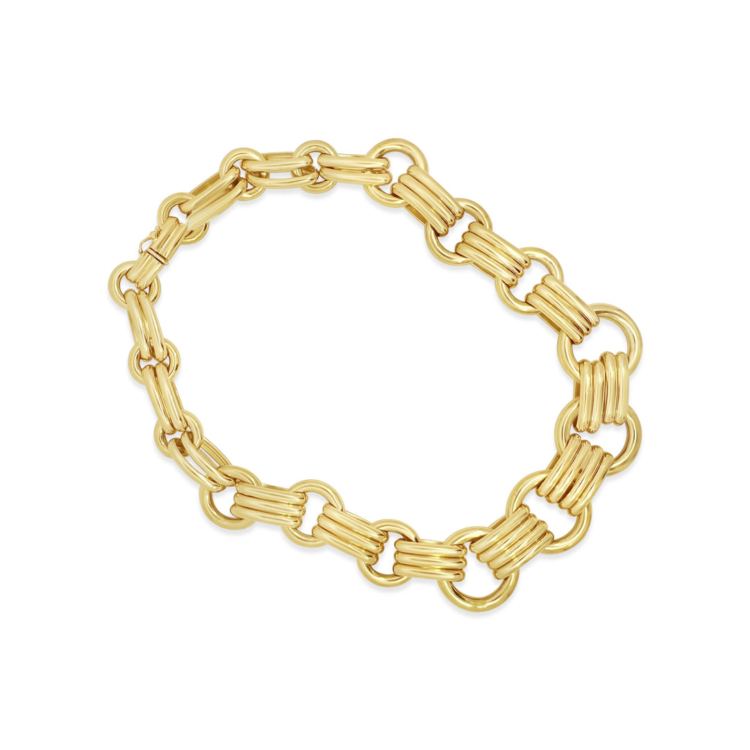 18K Yellow Gold Open Link Estate Gold Necklace