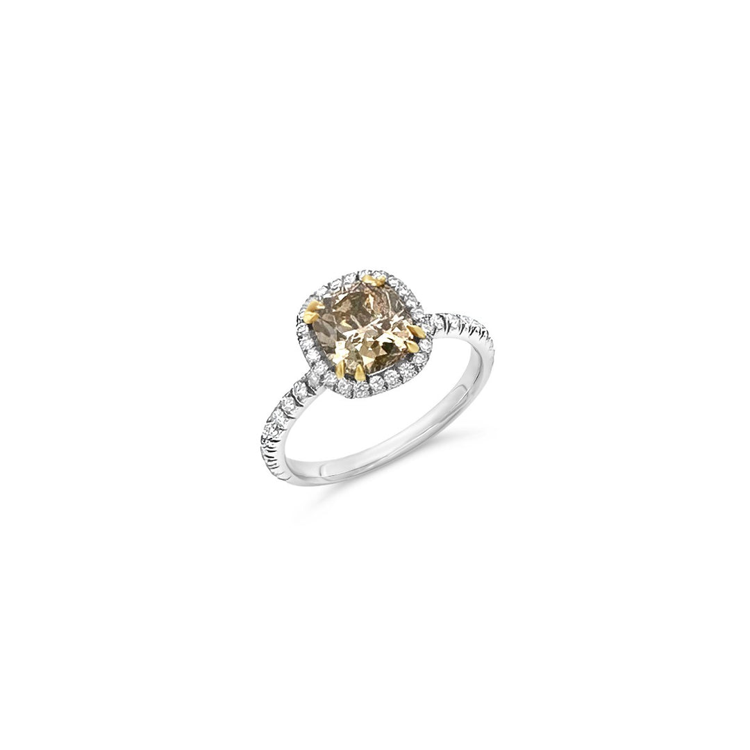 Platinum 1.59 Carat Brown Diamond Ring