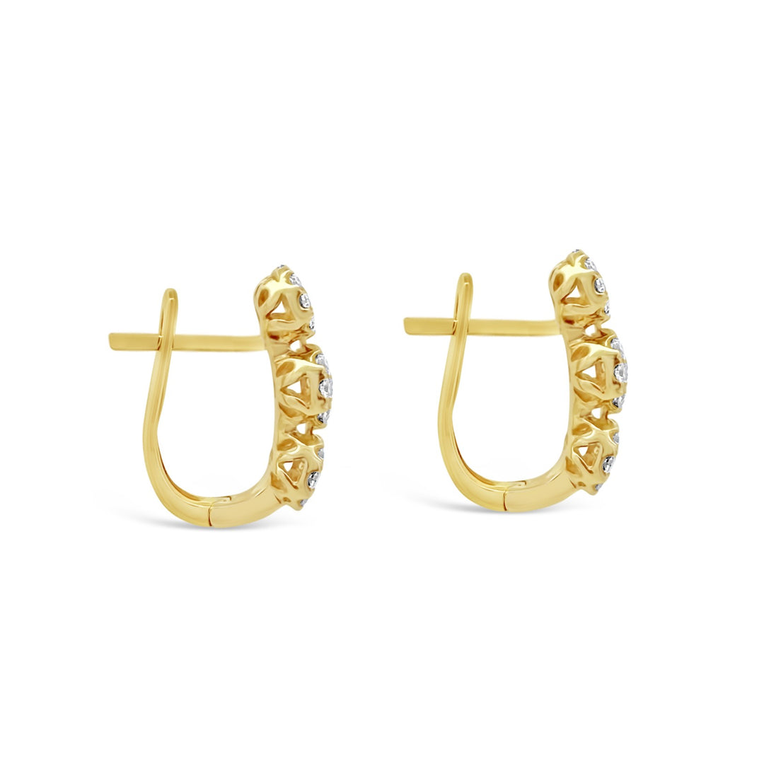 14K Yellow Gold .75CTW Diamond Bubble Earrings