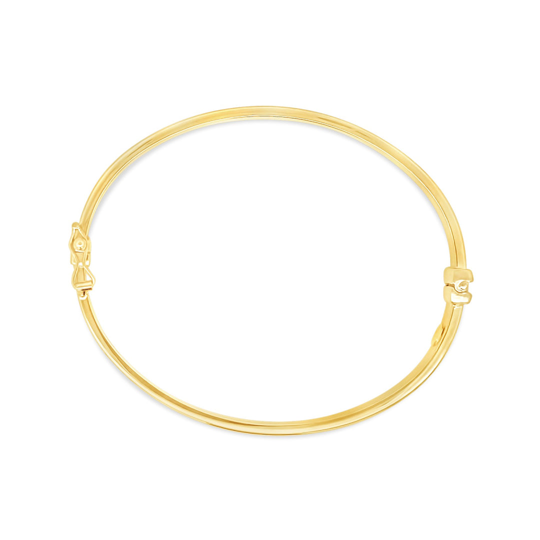 14K Yellow Gold Flat Oval Bangle