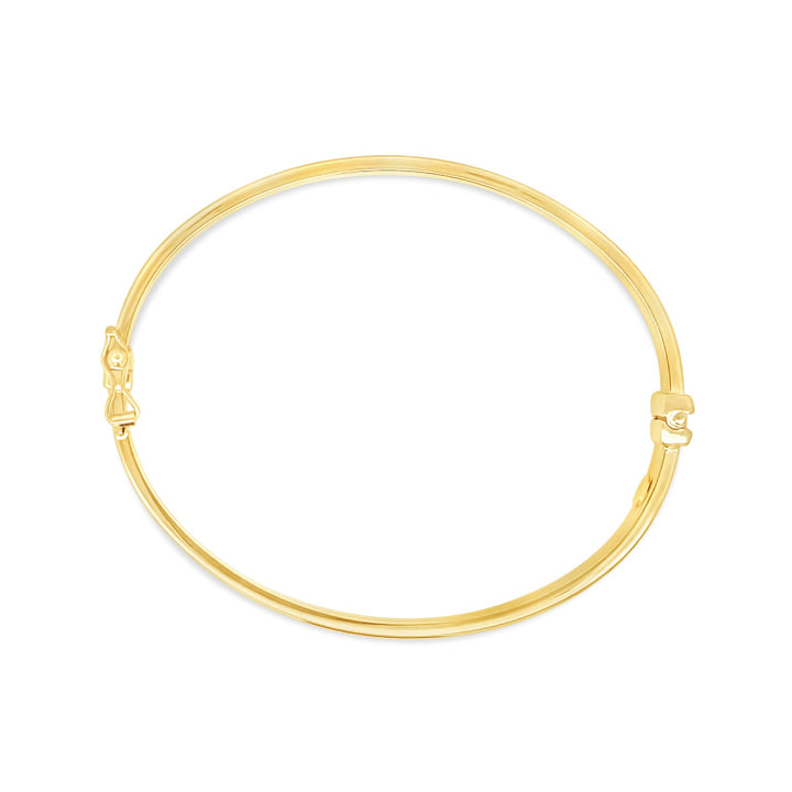 14K Yellow Gold Flat Oval Bangle