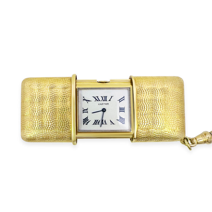 18K Yellow Gold Cartier Estate Travel Clock