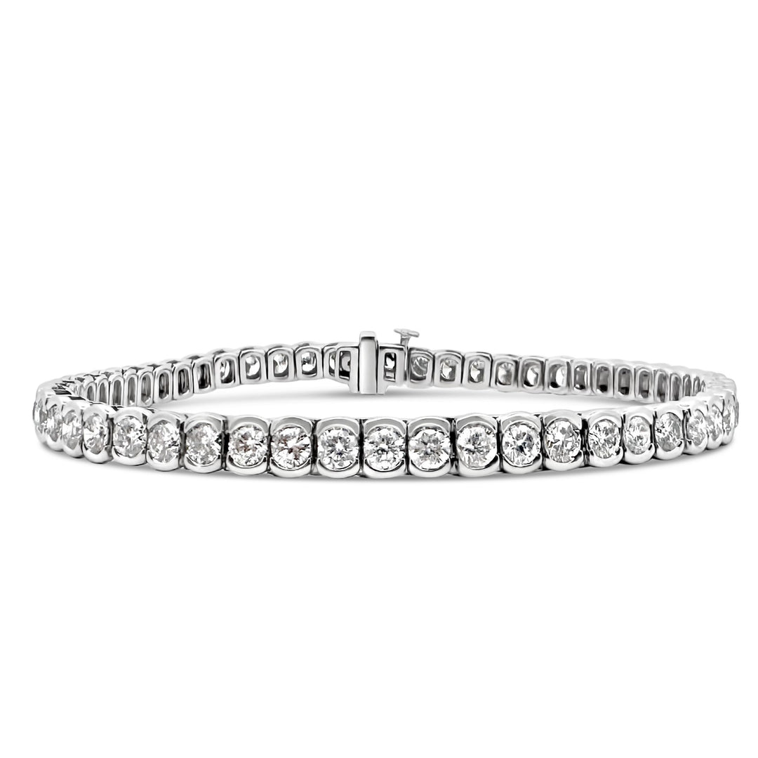 14K White Gold 6.00ctw Diamond Open-bezel Bracelet